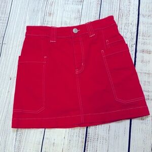 BDG Red Denim Mini Skirt - Small